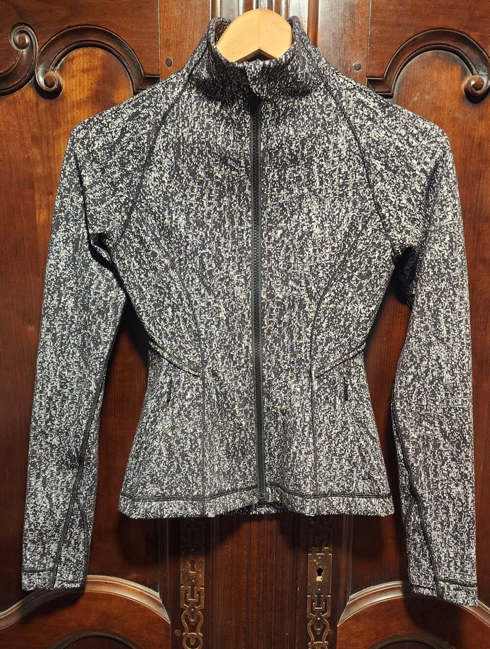 LULULEMON - Black & Gray Pixel Camo Athletic Jacket